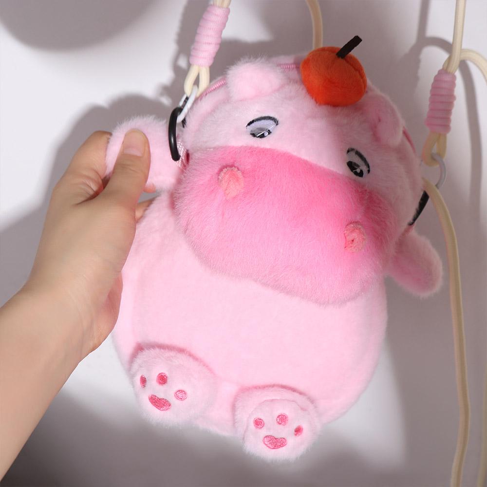 Persimmon Capybara Plush Crossbody Bag Phone Pouch Cartoon Plush Shoulder Bag Stationery