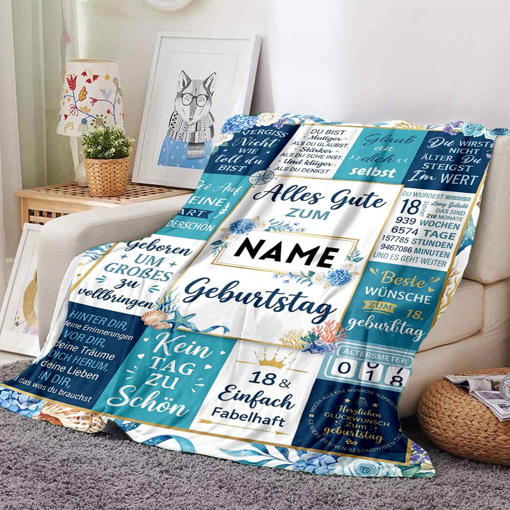 Floral Birthday Wishes Blanket Customize Your Name Warmthful Decor Perfect For Sofa Couch Office Bed Picnics For All Occasions Stylish Decor Perfect