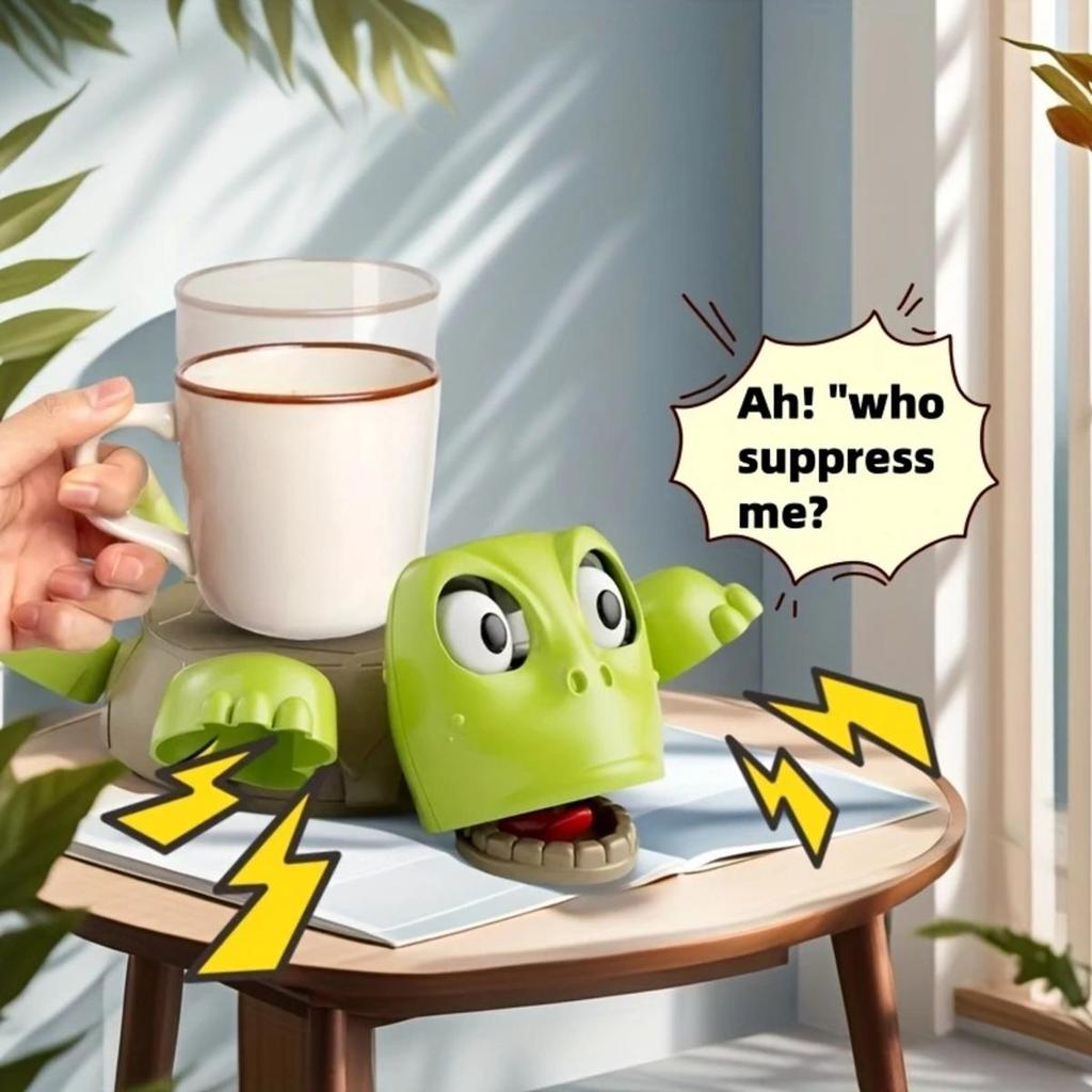 1Pcs Turtle Coaster with Funny Expression Creative 3D Printed Cup Mat Insulation Pad Home/Office Desktop Cup Holder Decoration