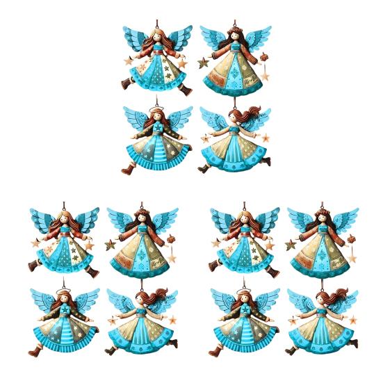 Yousheng Рождественские деревянные ангелы, деревенские ангелы, украшения на рождественскую елку, ретро маленькие ангелы, подвесное украшение для праздничного декора