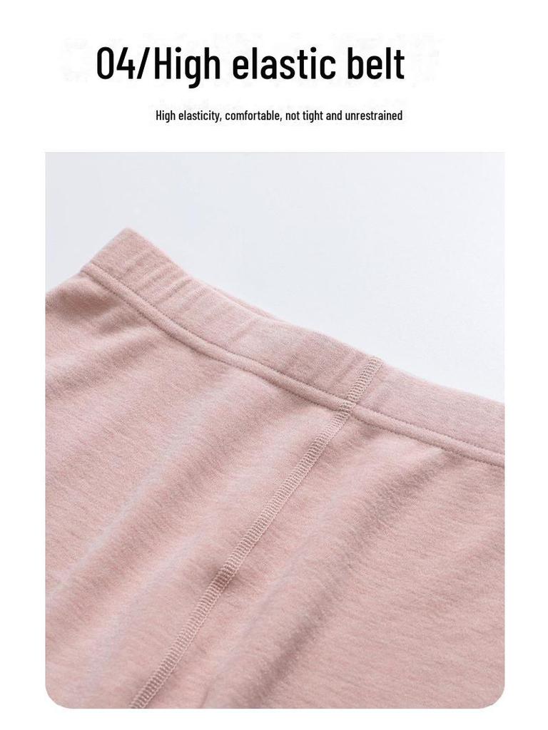 Женский комплект термобелья из шелка и кашемира: Бесшовный, плотный и теплый для осени и зимы.