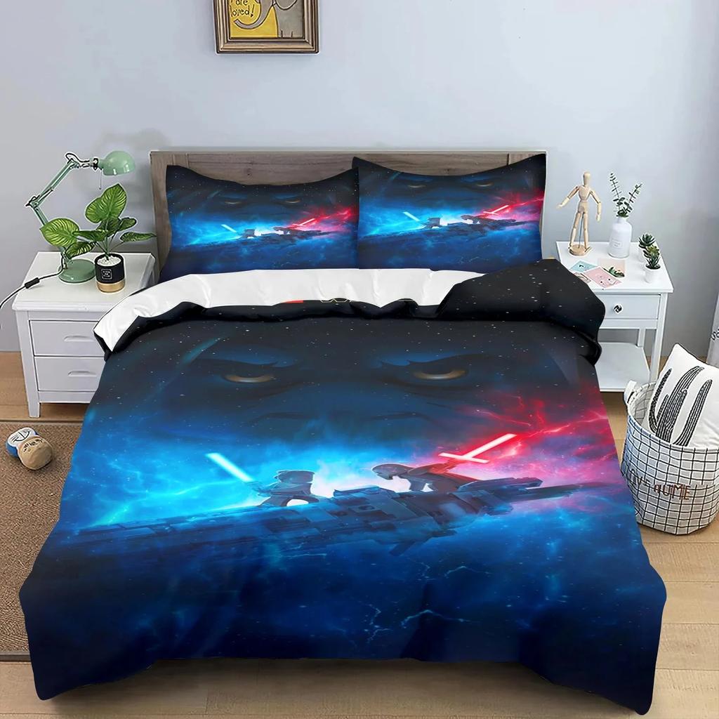 2/3pcs S-star W-wars duvet cover and pillowcase, teenager and adult bedding set,home bedroom decoration, gift for boys and girls