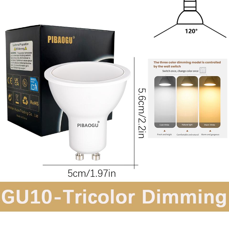 6PCS LED Lights Bulb Spot Light GU10 120° Spotlight AC220V Led Dimmable MR16 GU10 Spot Lights LED No Flicker For Home Decoration