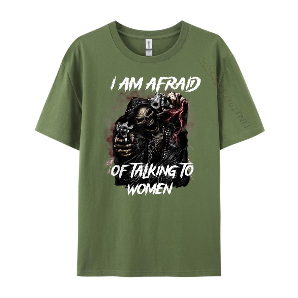 Im Afraid Of Women Shirt Men Skeleton Funny Mens Clothing 2025 Autumn  Men Clothes Hip Hop