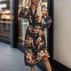 Women's Fashion Printed Mid-Length Spring and Autumn Dress