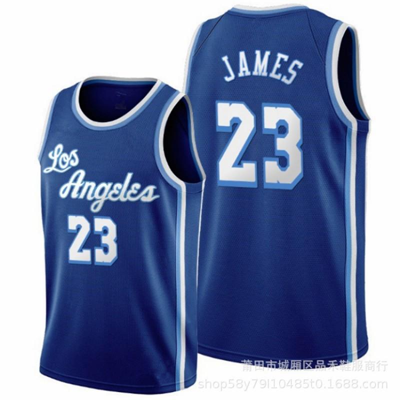 NBA Finals Basketball Jersey Lakers LeBron James 23 Davis 3 Authentic Style Cotton Team Uniform