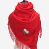 Soft Classic Wool Scarf Windproof Long Neckscarf with Tassel Cold-proof Solid Color Shawl  Outdoor