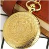 Антикварные стимпанк винтажные римские цифры кварцевые карманные часы золотой корпус ожерелье кулон цепочка для часов мужские и женские