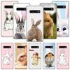 Милый белый чехол для телефона с кроликами для Samsung Galaxy S20 FE S10 Plus S21 S22 Ultra S10E S9 S8 S7 Edge J4 + чехол Fundas Coque