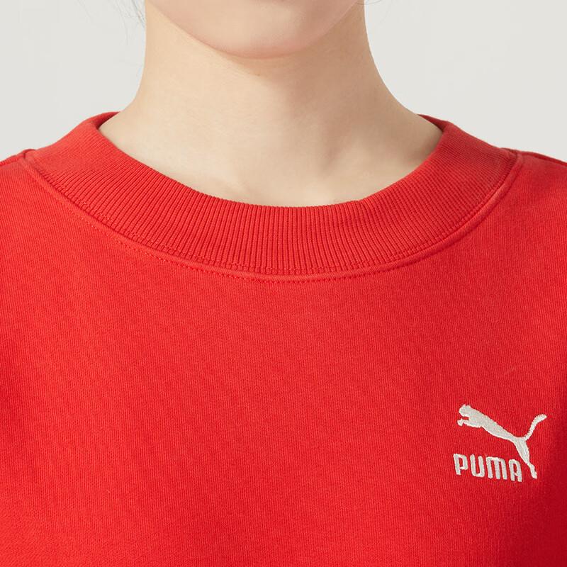 Puma Круглый вырез с принтом свободный свитер с длинным рукавом женская толстовка красный 625251-11