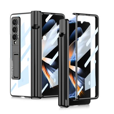 Магнитный кронштейн, прозрачный стеклянный чехол для Samsung Galaxy Z Fold 4, 5G, чехол с держателем S Pen, защитный чехол для экрана камеры, чехлы