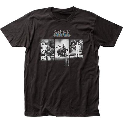 Genesis Down on Broadway Мужская футболка Рок-н-ролл Музыка Классическая футболка группы Черная