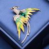 5 Colors Enamel Flying Beauty Phoenix Bird Brooches For Women Men Bird Party Office Brooch Pins Gifts