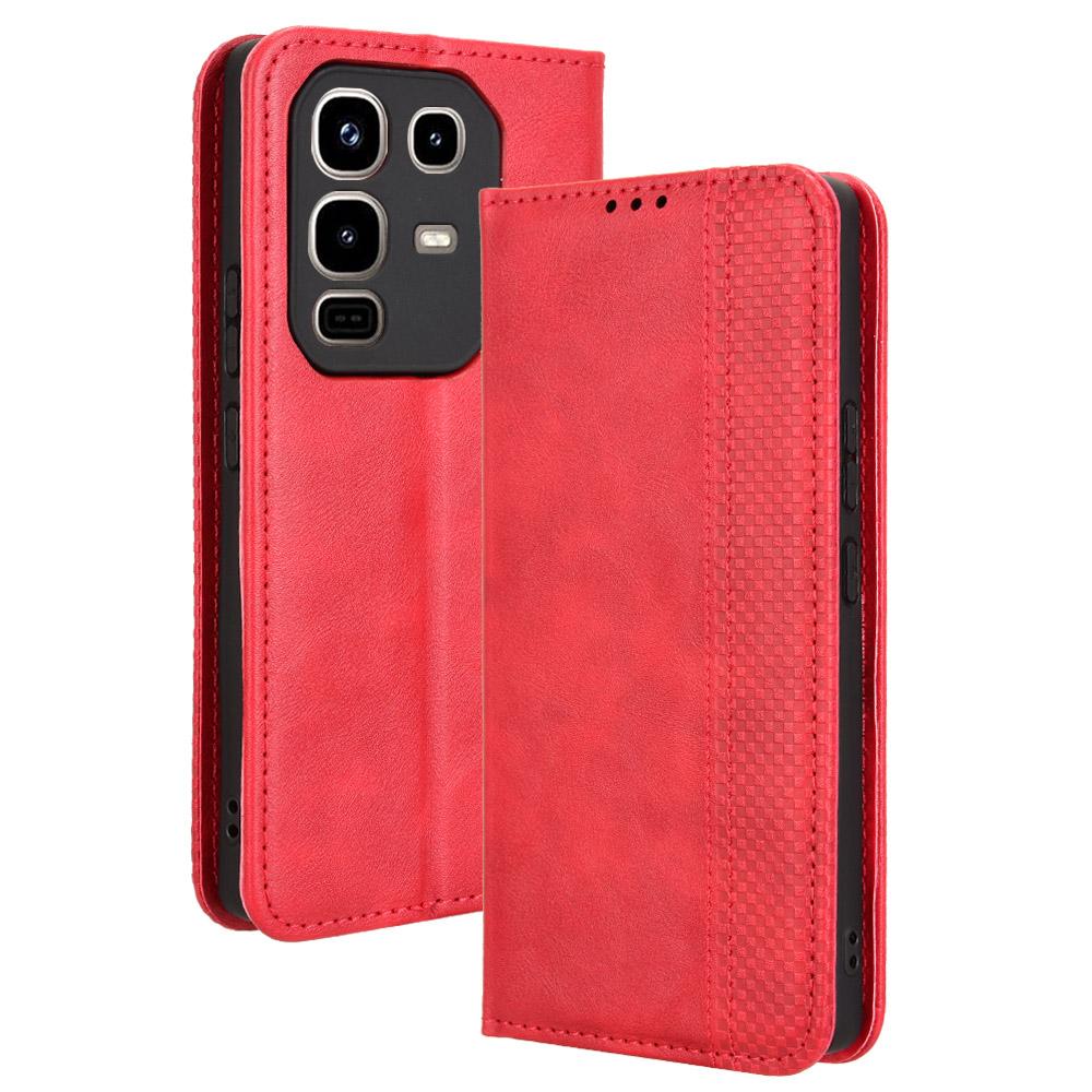 Флип-чехол для Infinix Note 50 Pro 4G из искусственной кожи с полной защитой корпуса [Flip Vintage Leather] Прочный ретро-чехол для телефона