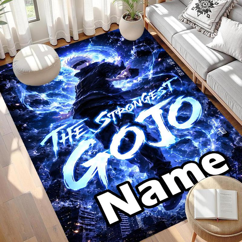 Custom Name Personalized Jujutsu Kaisen Print Carpet, Versatile Home Decor Rug, for Playroom, Apartment, Balcony, Entryway, Hallway Gift