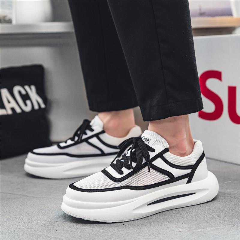 Мужская повседневная обувь весна и осень новые дышащие легкие повседневные туфли с мягкой подошвой универсальные увеличивающие тренд маленькие белые туфли