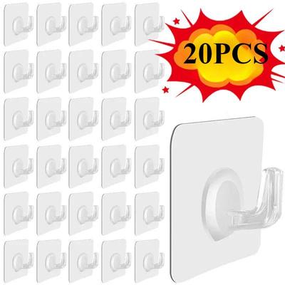 1/5/10/20 шт. Прозрачные самоклеящиеся крючки для настенной вешалки на дверь, крючок для присоски, стойка для тяжелой нагрузки, органайзер для кухни и ванной комнаты