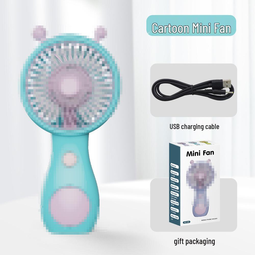 USB Rechargeable Cartoon Snail Handheld Fan - Perfect Gift for Kids' Activities, Logo Printable