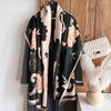 Scarf Imitation Cashmere Retro Printing Contrasting Colors Advanced Sense Warm Temperament Scarf Shawl Women