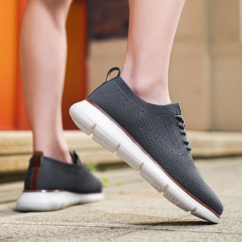 Легкие мужские повседневные кроссовки Модные вязаные повседневные спортивные туфли Ретро стиль Прогулочные туфли на плоской подошве Большой размер 39-48 Мужская обувь