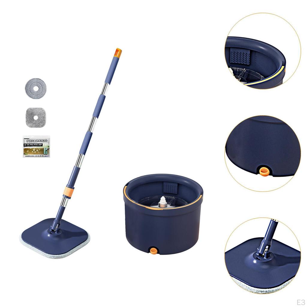 Комплект швабры и ведра, грязный и чистый, сепаратор воды, регулируемая ручка из нержавеющей стали, швабры из микрофибры