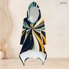 Women Plus Size Black White Gray Printed Hooded Long Sleeve High Low Top Fitted Pants Two Piece Set