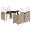 VidaXL Ensemble à Manger de Jardin avec Coussins 5 pcs, Chaises et Table de Patio, Meubles de Terrasse, Moderne, Beige 3212579