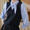 Женский вязаный топ с цветовыми блоками и квадратным вырезом, имитирующий двойку
