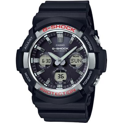 Мужские часы G-SHOCK GAW-100-1AJF [Bic Case Radio Wave Solar Silver] Круглые часы из черной смолы