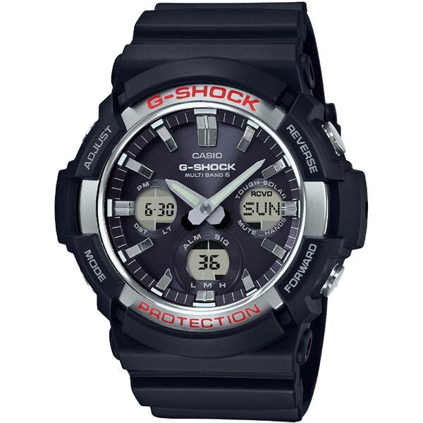 Casio Men's G-SHOCK GAW-100-1AJF [Bic Case Radio Wave Solar Silver] Round Watch Black Resin
