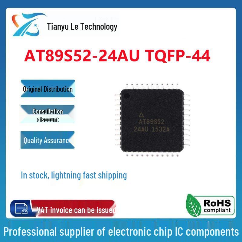 Authentic 8-bit AT89S52-24AU Flash Microcontroller 8051 TQFP44