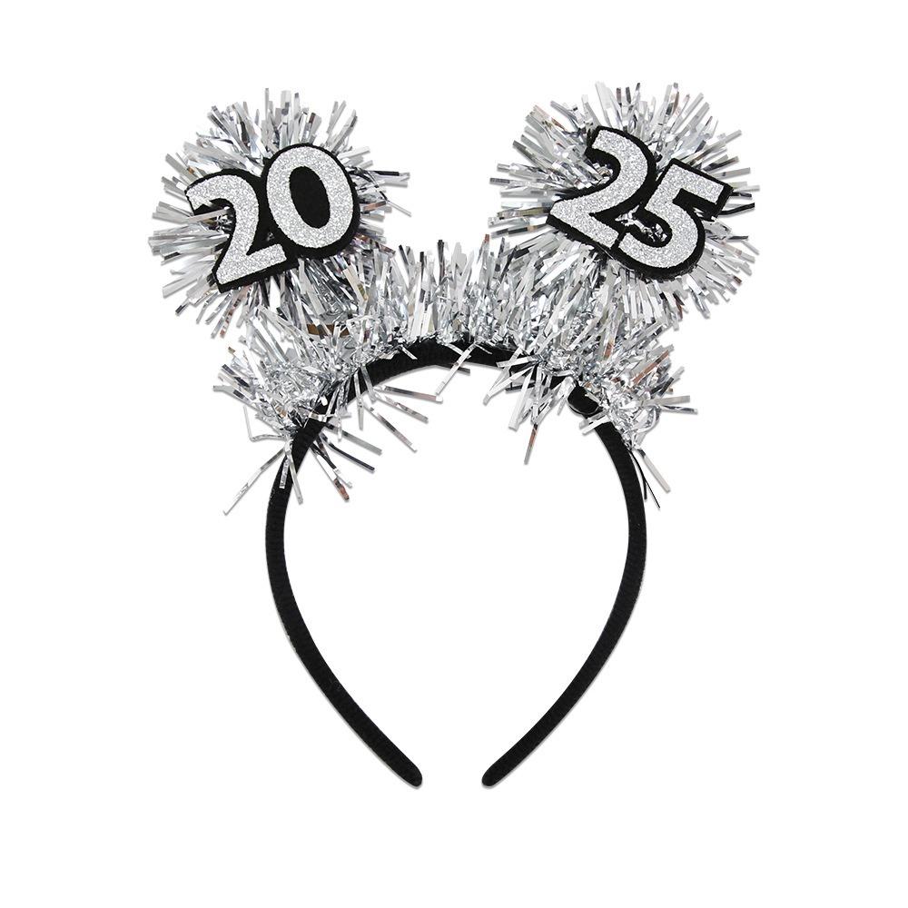 Wear-resistant 2025 New Year Headbands Black Gold Cosplay Headbands Costume Party Accessories
