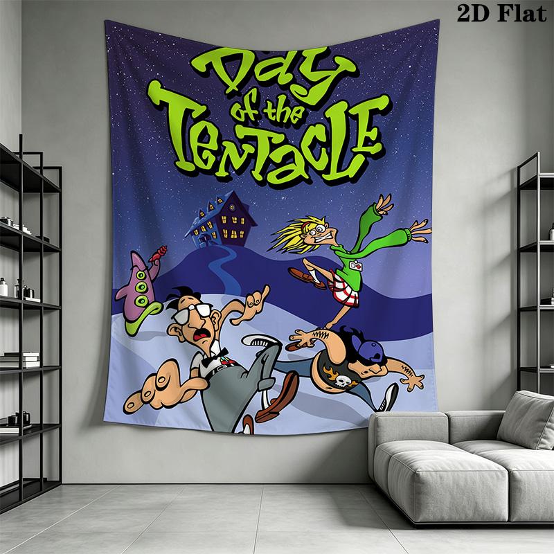 Day of the Tentacle Pattern Home Decor Tapestry, Wall Hanging, Decorative RV Wall Cloth.DGT0925016