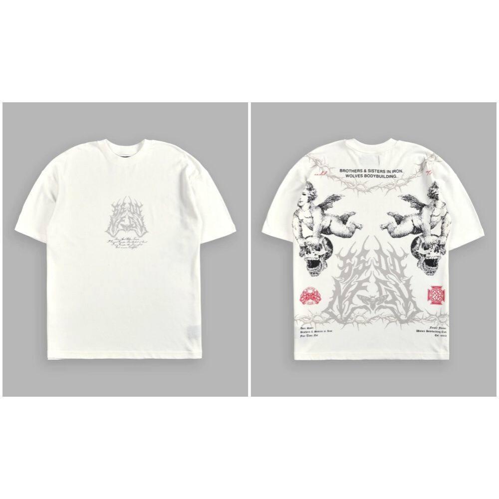 2026 Wolf Head New Short Sleeve Mens And Womens American Sports Fitness Leisure Loose Printed Round Neck Cotton T Shirt