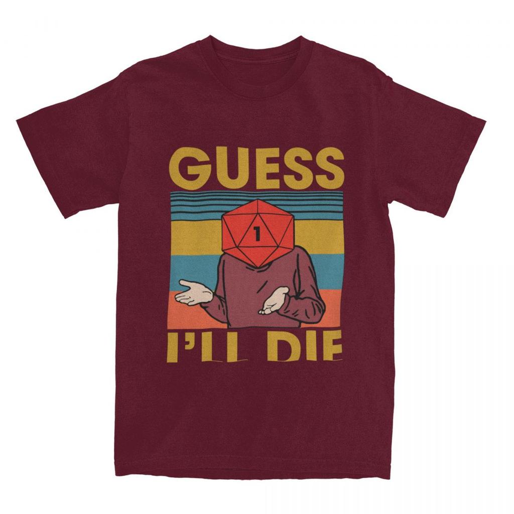 Унисекс футболки Guess Ill Die Смешная надпись Одежда из чистого хлопка Летняя футболка с коротким рукавом Круглый вырез Хип-хоп Индивидуальная футболка 4XL 5XL 6XL