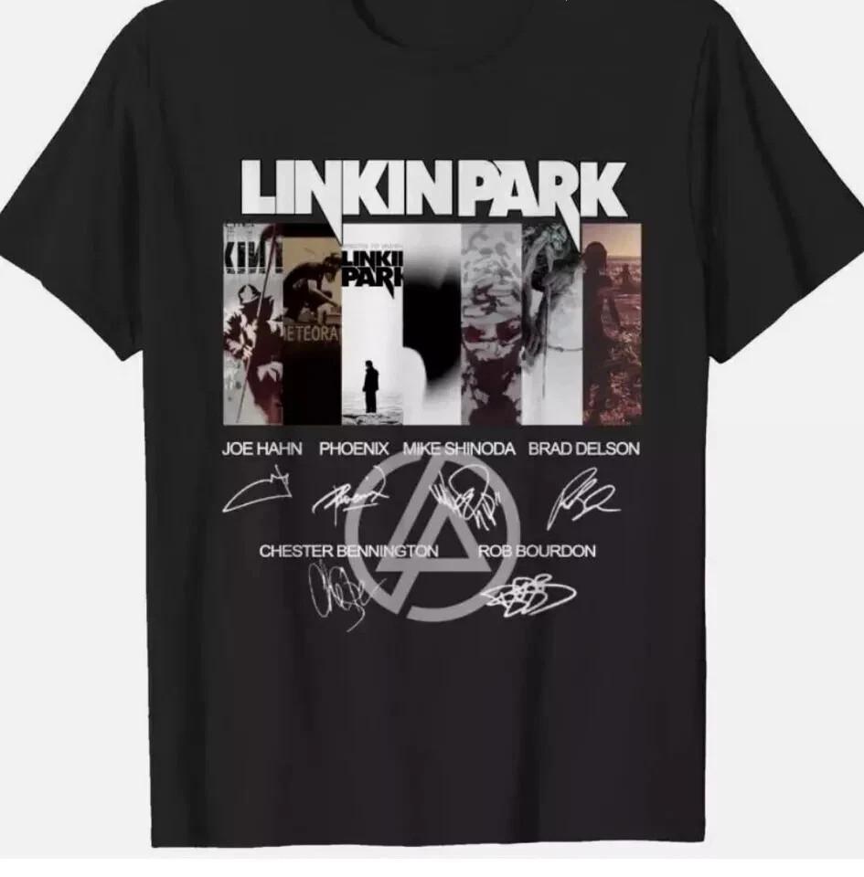 Логотип Linkin Park Рок-группа Подпись Футболка ТИШКА Новая Черная Футболка Полный размер S-5XL Унисекс Футболка