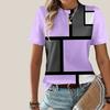Women's Summer T-shirt Square Printed Short Sleeved T-shirt Casual Printed Top