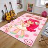 Princess Strawberry Design Area Rug Personalized Name- Non-Slip, Soft & Cozy Floor Mat for Living Room, Office - Indoor/Outdoor Carpet