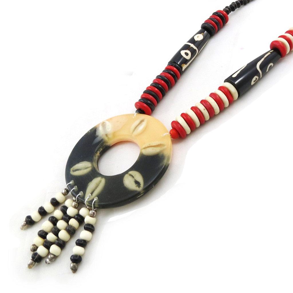 Les Trésors De Lily [B8091] - 'Naia' Rose Red Brown Necklace