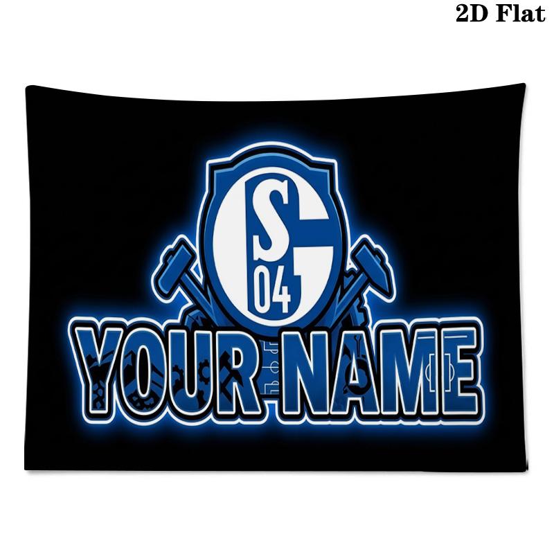 Custom Name FC Schalke 04 Printed Tapestry – Wall Hanging for Bedrooms, Dorms, and Home Decor