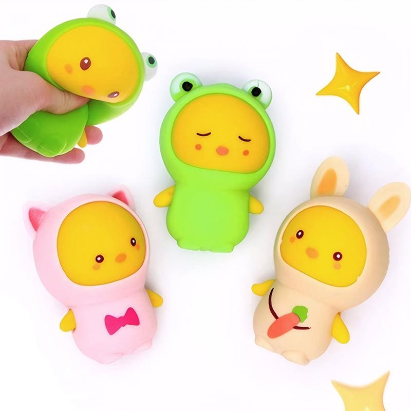 Мультяшные игрушки для детей, 1 шт., Милый животный цыпленок, Сквиши-антистресс, Мягкая растягивающаяся игрушка-фиджет, Сжималка для снятия тревожности, Сенсорная для взрослых