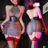 Сексуальное нижнее белье Женский косплей Офисная униформа Латексный комплект юбки Женское кружевное перспективное короткое платье Сексуальное боди Женское нижнее белье