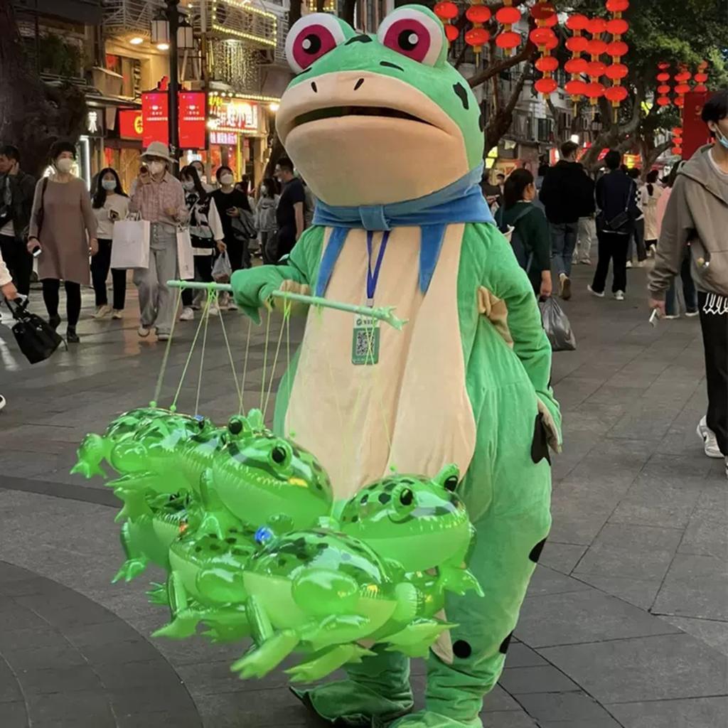 Светящийся воздушный шар-лягушка, надувная светящаяся лягушка из ПВХ с эластичной прыгающей веревкой, детская светящаяся игрушка