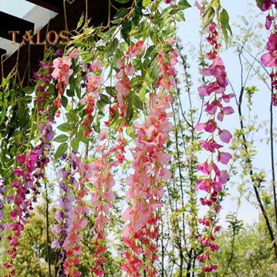 Искусственные цветы глицинии, виноградная лоза, шелковый цветок, свадебный сад, вечеринка, подвесной декор, живой городской модный домашний декор