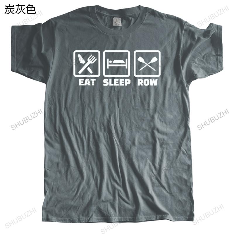 Cotton Tshirt Men Crew Neck Tops New Fashion T-shirt EAT SLEEP ROW Brand Top Tees Unisex Teeshirt Streetwear T Shirt for Boys
