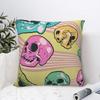 Candy Skulls Polyester Cushion Cover For Bedroom Garden Decorative Breathable Autumn Decoration  Throw Pillow Covers