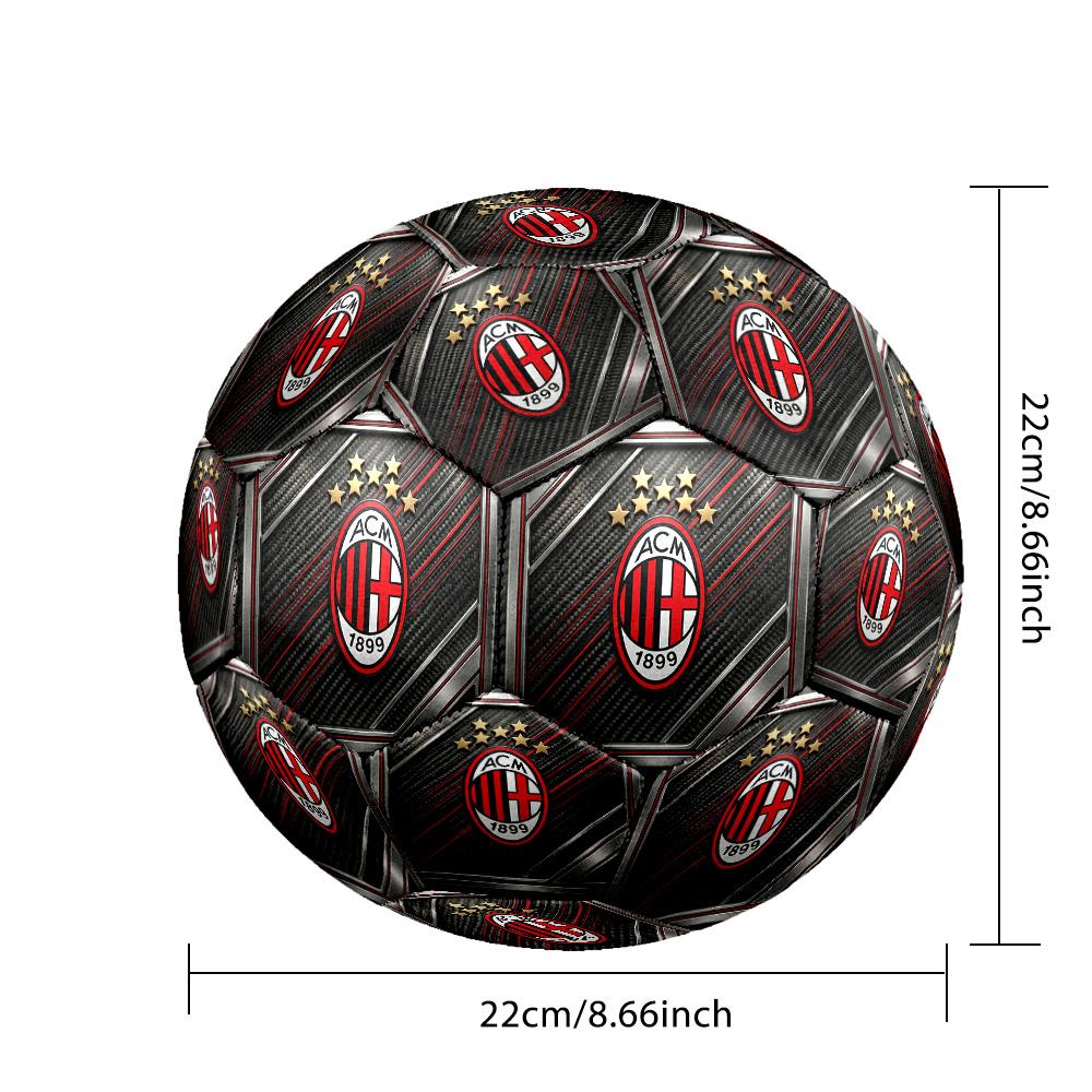 Футбольный мяч в тематике AC Milan, размер 5. Мягкий на ощупь, профессиональный тренировочный мяч для занятий спортом на открытом воздухе.