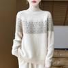 Women Sweater 100% Wool Turtleneck Knit Pullover Thick Winter Jumpers Female Knit Tops