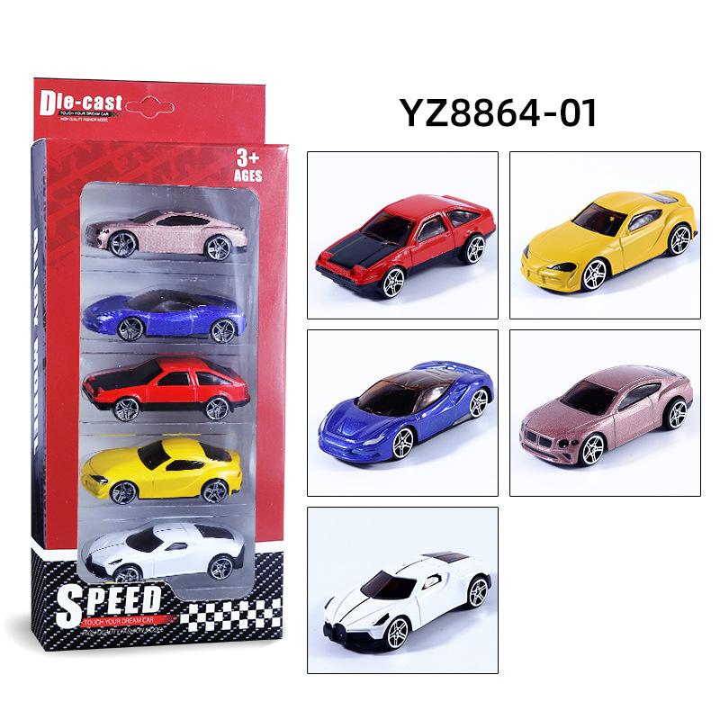 5 шт. в упаковке 1/64, имитация сплава, ретро модель спортивного автомобиля, детская игрушечная машина, раздвижная модель автомобиля, детский подарок на день рождения
