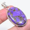Copper Charoite Gemstone 925 Sterling Silver Jewelry Pendant 1.97"